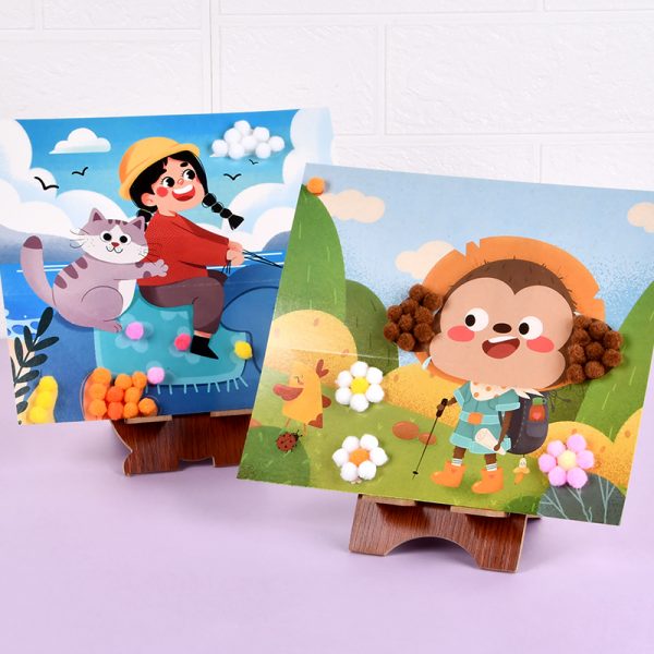 Creative DIY Dotty Colorful Pompom Art Set - 803