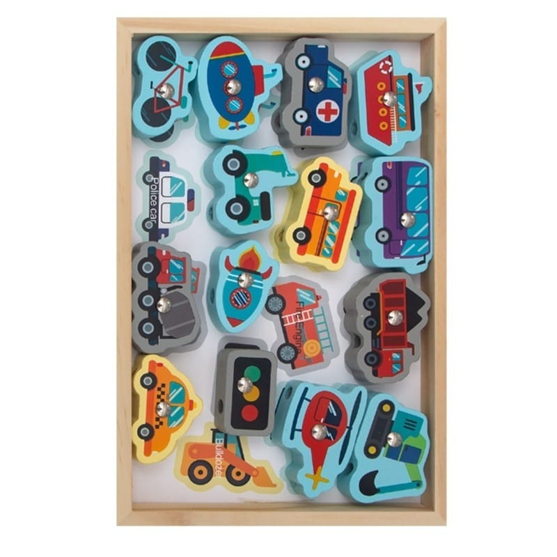 2in1 Wooden 3D Magnetic Vehicles and Lacing Puzzles - 499 - Default Title - Odeez | Educational Toys Pakistan