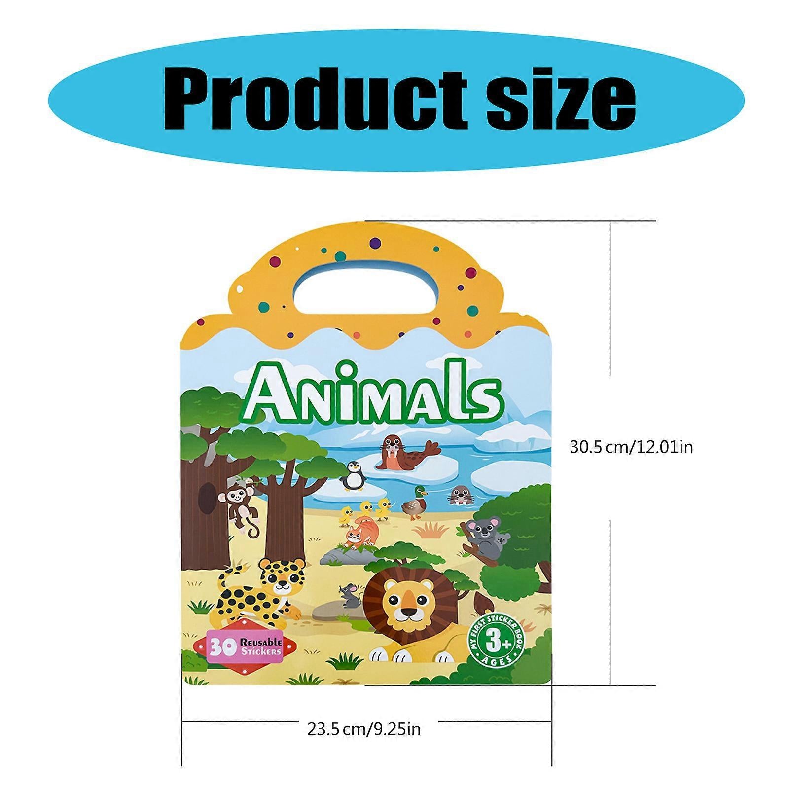 Animals Learning Reusable Stickers - 30 Pieces