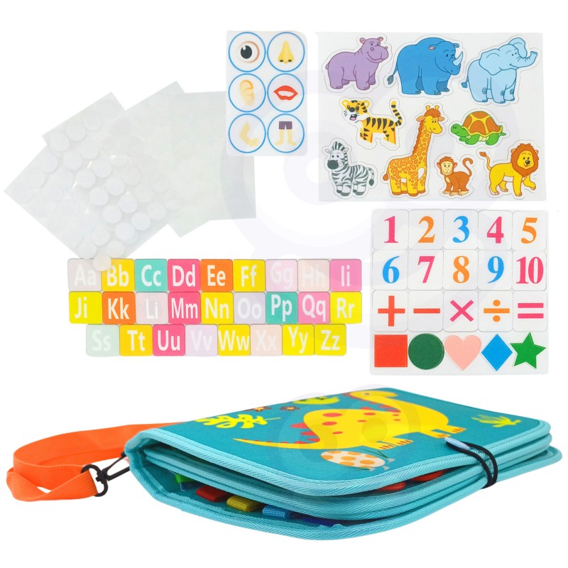 Busy Dinosaur Montessori Sensory Book 4 Double Sided Pages - 071