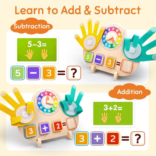 Wooden Clock and Finger Arithmetic Operation Kit - 120