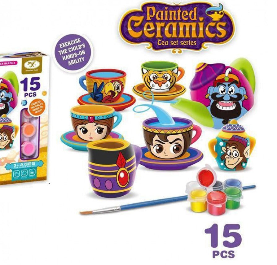 DIY Creative Decoration Aladdin Ceramics Tea Painting Kit - D20