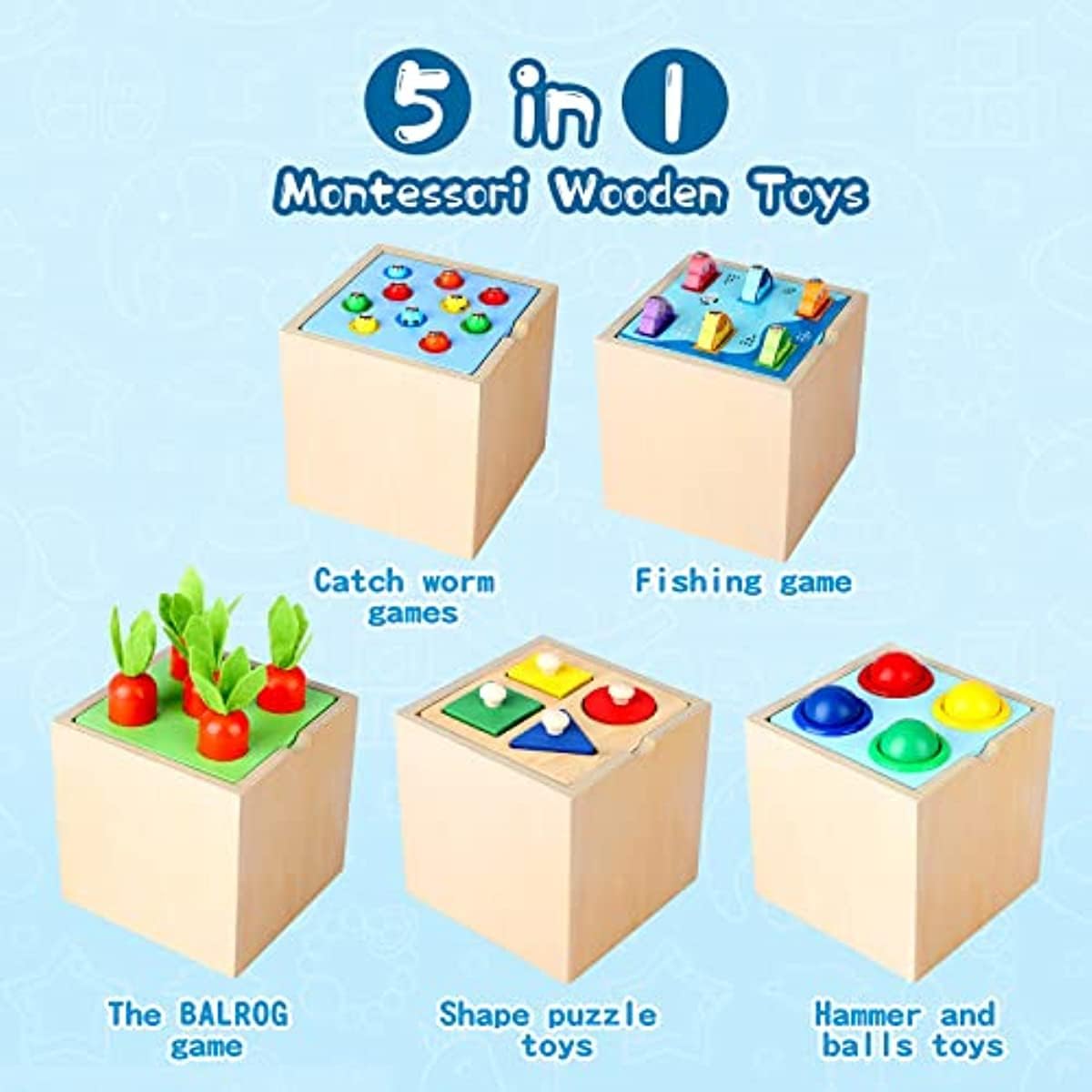 5in1 Multipurpose Wooden Early Learning Sorting Kit - 433 - Default Title - Odeez | Educational Toys Pakistan