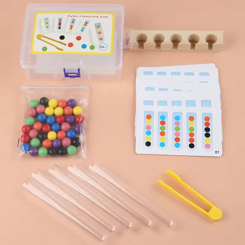 Colorful Clip Beads Test Tube with 48 Pattern Challenge - Default Title - Odeez | Educational Toys Pakistan