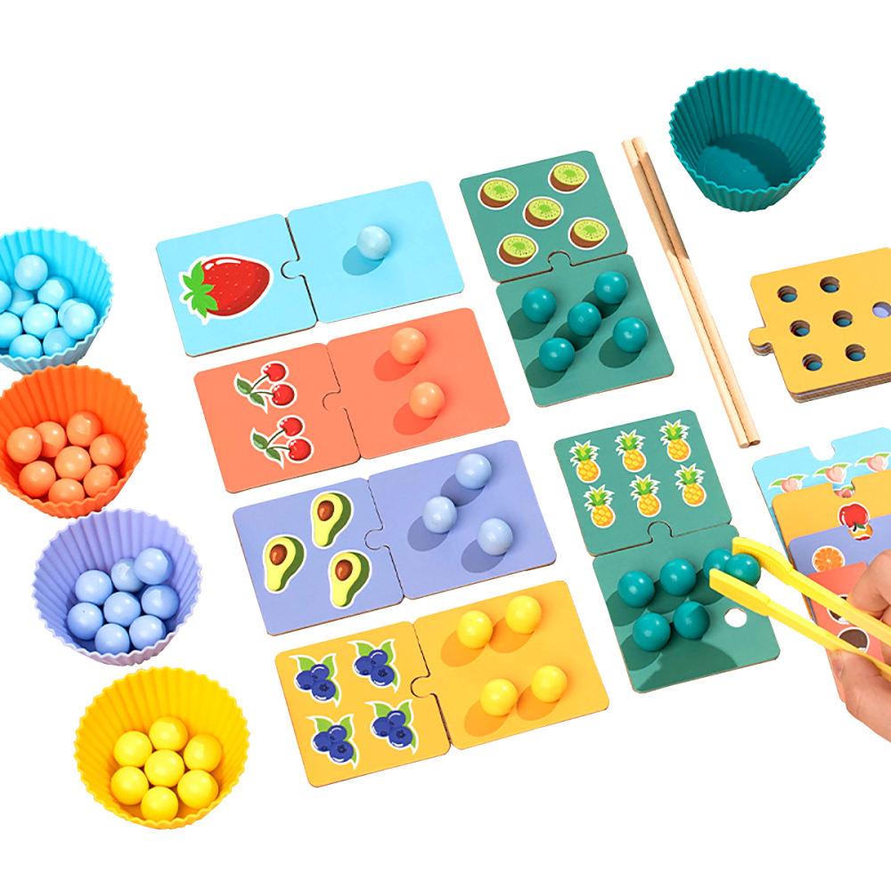 Wooden Fruit Clip Bead Calculation Number Counting - 073