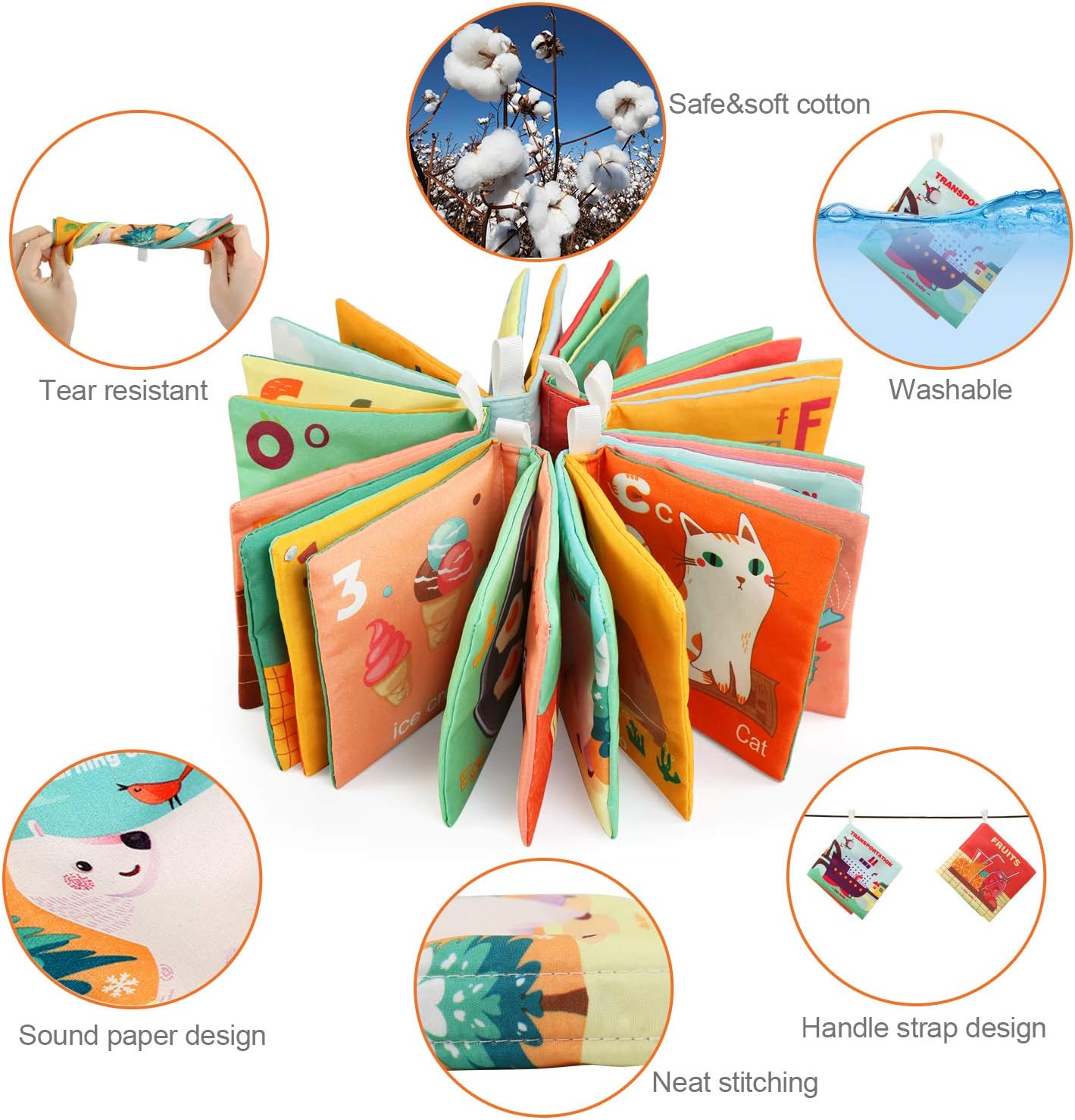 Kids Melody 6in1 Baby Learning Cloth Book - 971 - Default Title - Odeez | Educational Toys Pakistan