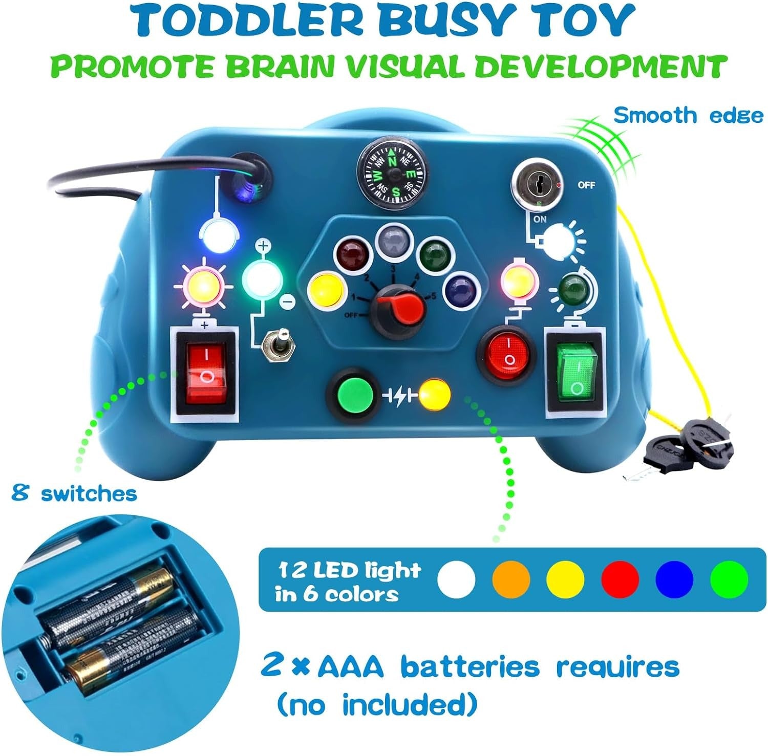 Sensory Activity Busy Learning Board Switch Light Game - 156 - Default Title - Odeez | Educational Toys Pakistan