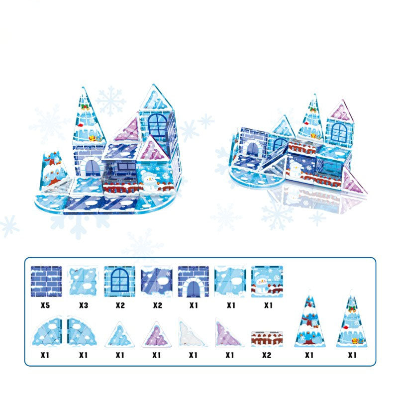 STEM Snow Magnetic Tiles Construction Blocks 25 pieces - 73A