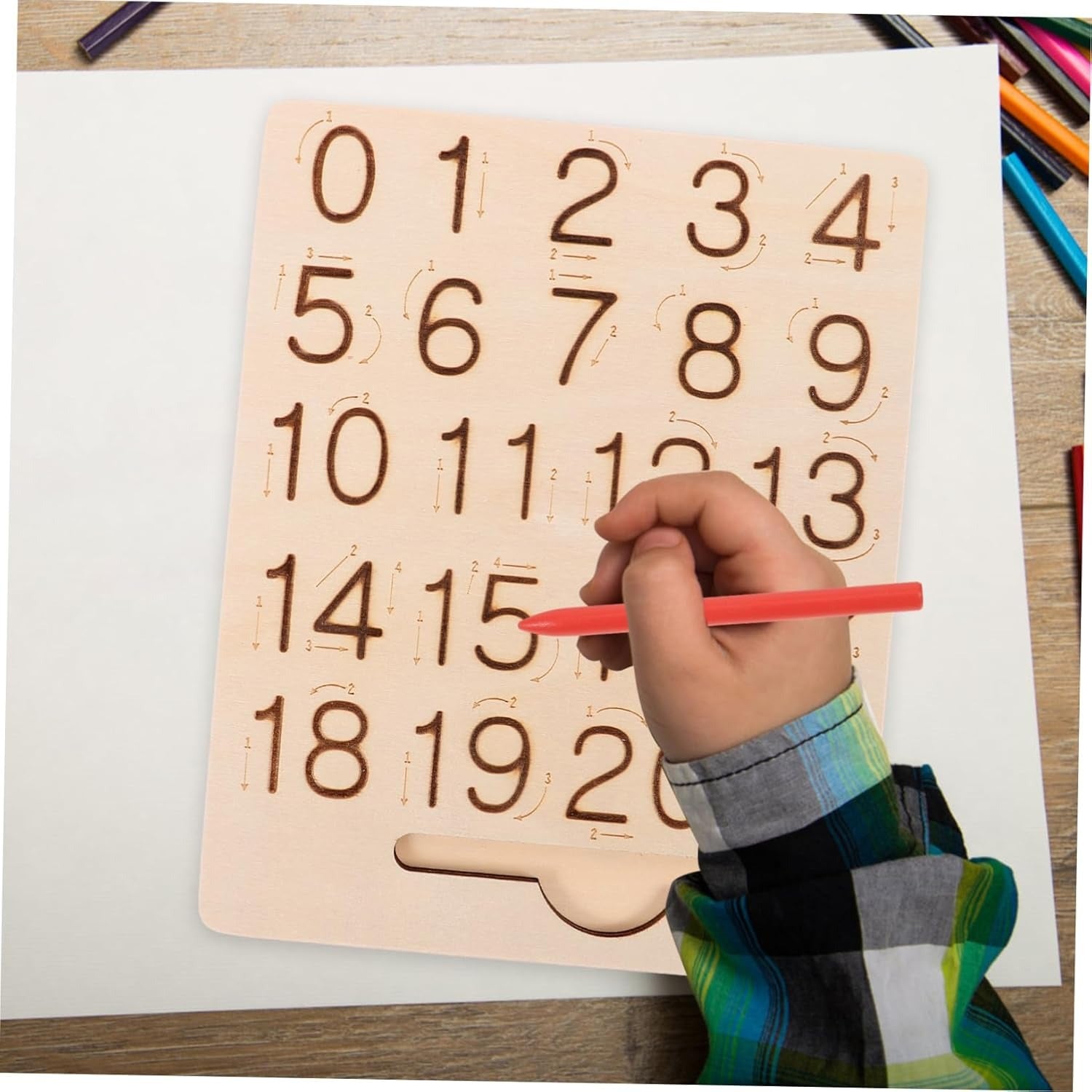 Montessori Double-Sided Number and Shapes Tracing Board - 324 - Default Title - Odeez | Educational Toys Pakistan