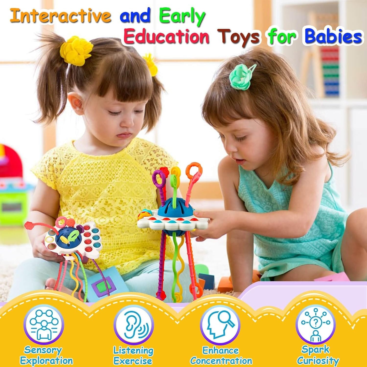 4 in 1 Pull String Motor Skills and Sensory Activity Toy - 859 - Default Title - Odeez | Educational Toys Pakistan