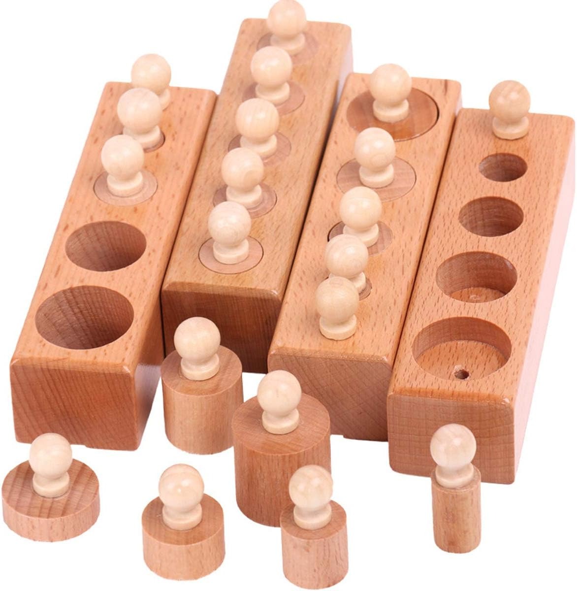 4in1 Montessori Wooden Knobbed Cylinder Socket - 085 - Default Title - Odeez | Educational Toys Pakistan
