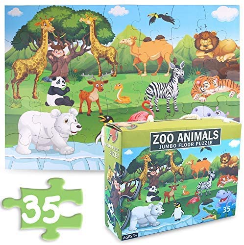 Zoo Animal Jumbo Floor Puzzle - Default Title - Odeez | Educational Toys Pakistan