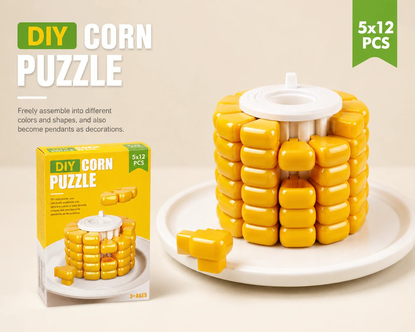 DIY Corn Puzzle Brain Teaser and Logic Puzzle Game - 011