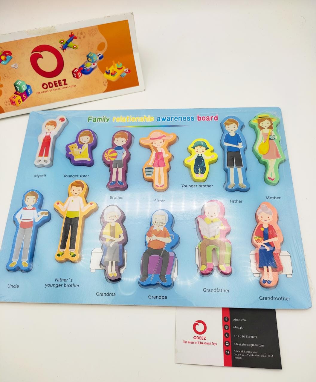 3D Family Relations Awareness Wooden Board - Default Title - Odeez | Educational Toys Pakistan