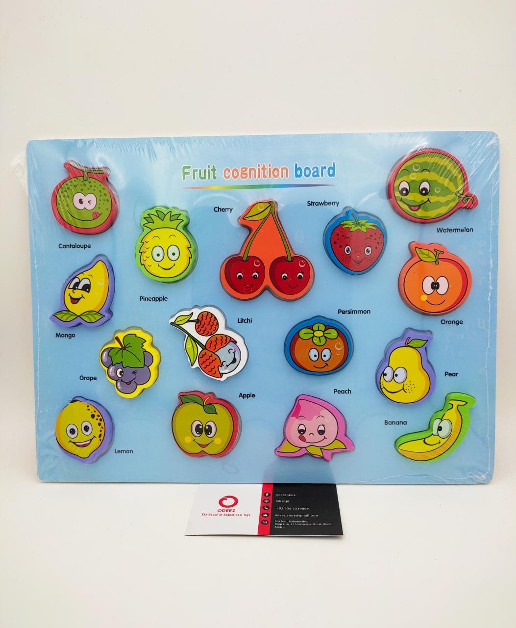 3D Fruits Cognition Wooden Board - Default Title - Odeez | Educational Toys Pakistan