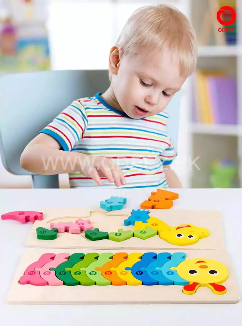 3D Wooden Animal Board - Caterpillar - Default Title - Odeez | Educational Toys Pakistan