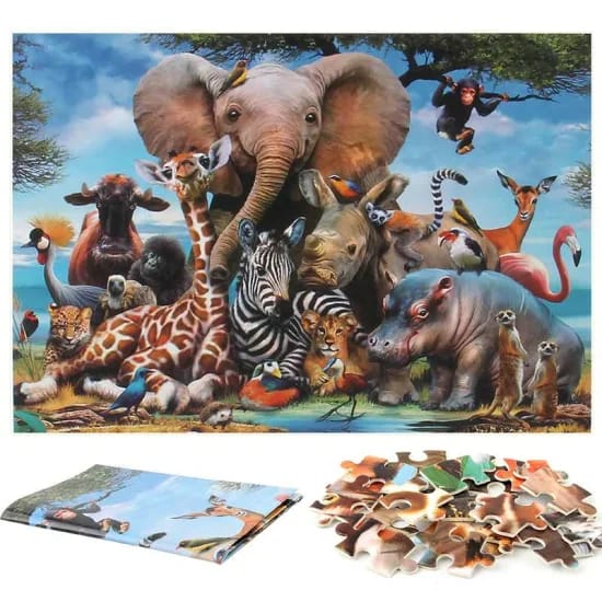Animal World Jigsaw Puzzle 1000 Pieces - 937 - Default Title - Odeez | Educational Toys Pakistan