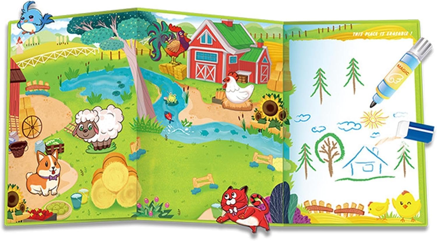 Magnetic Farm Animal Booklet for Kids - 15 pieces