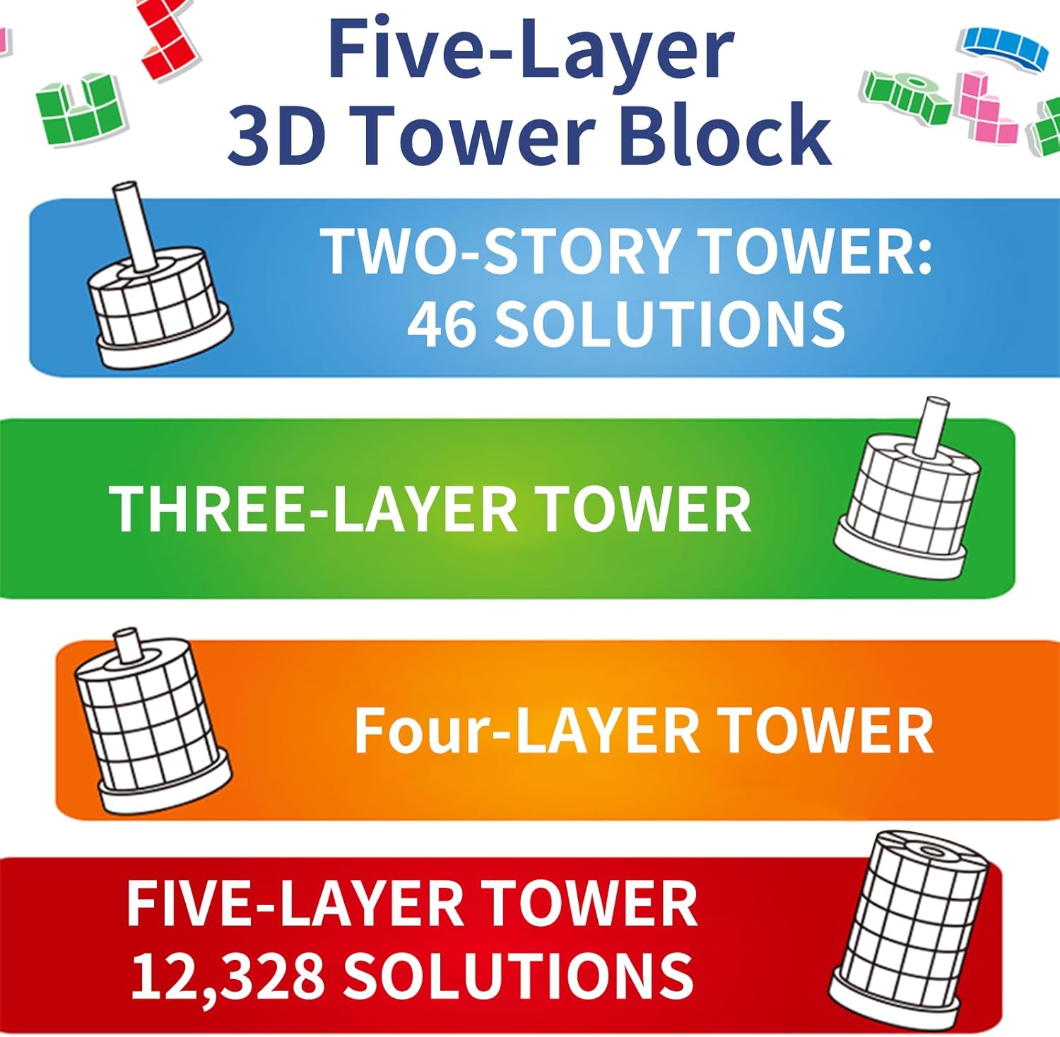 3D Cubic Tower Challenge Puzzle Game - 566 - Default Title - Odeez | Educational Toys Pakistan