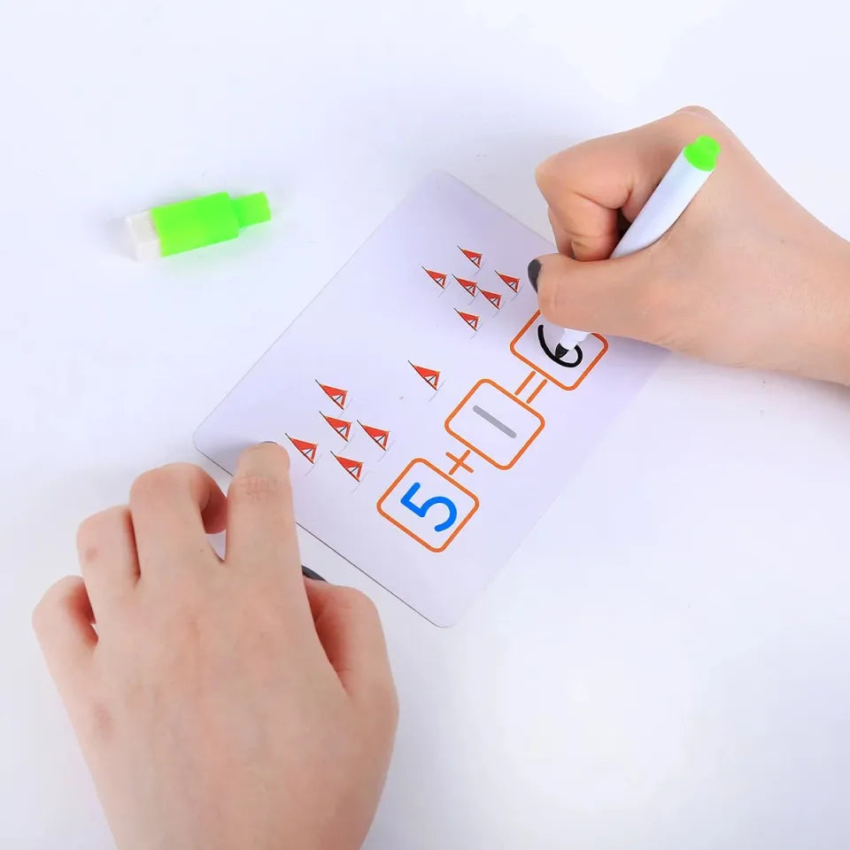 Erasable Numbers With Marker Activity Toy Flashcards for Kids