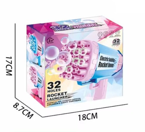 Bubble Rechargeable Machine Blaster Gun with Lights - 32 Holes - Default Title - Odeez | Educational Toys Pakistan
