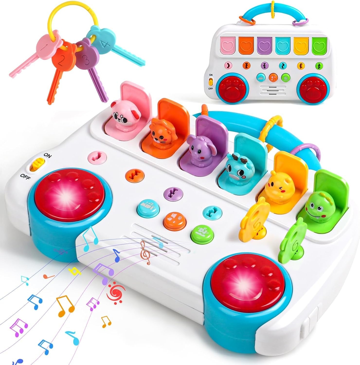 Interactive Pop Up Animal Sound Color Recognition Key Set - 940