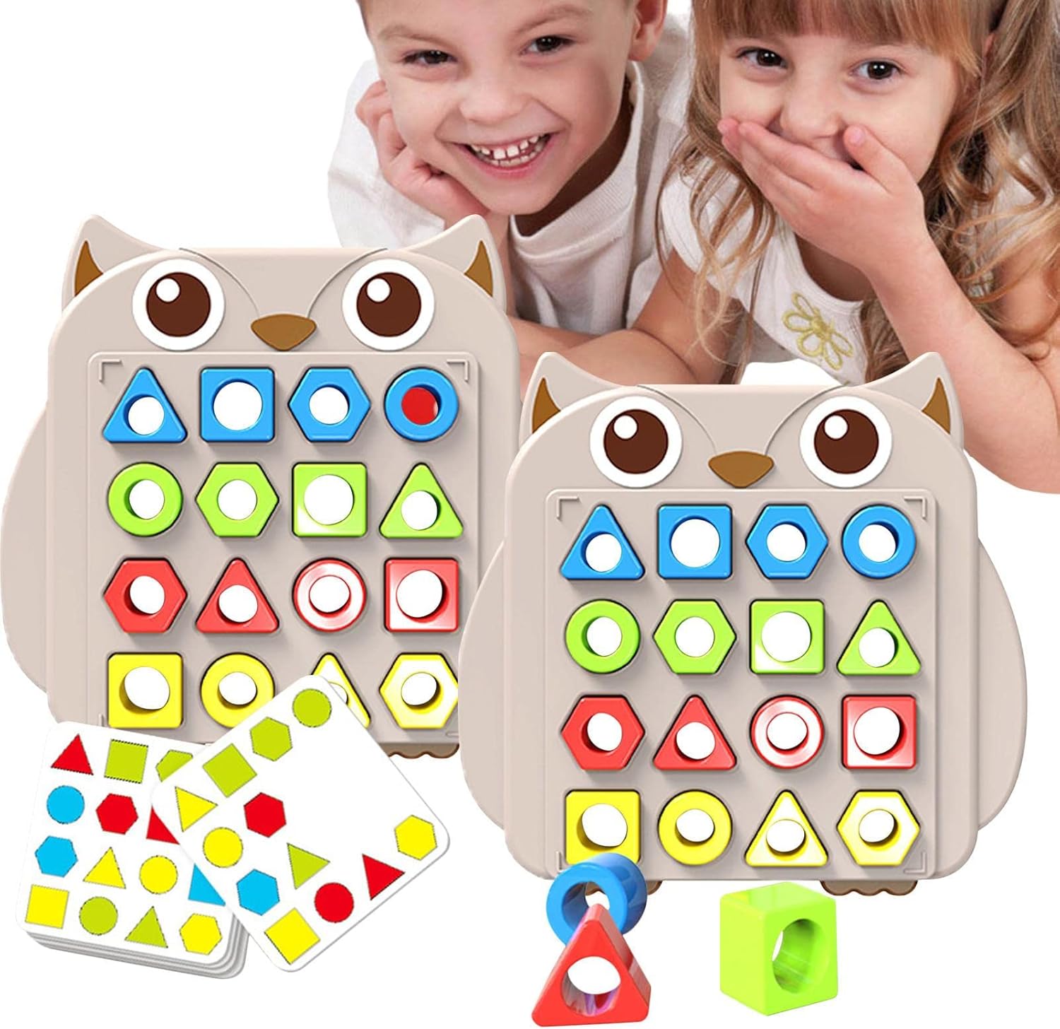 Fun Owl Pairing Shapes with Pattern Cards Two Players Challenge - 104 - Default Title - Odeez | Educational Toys Pakistan