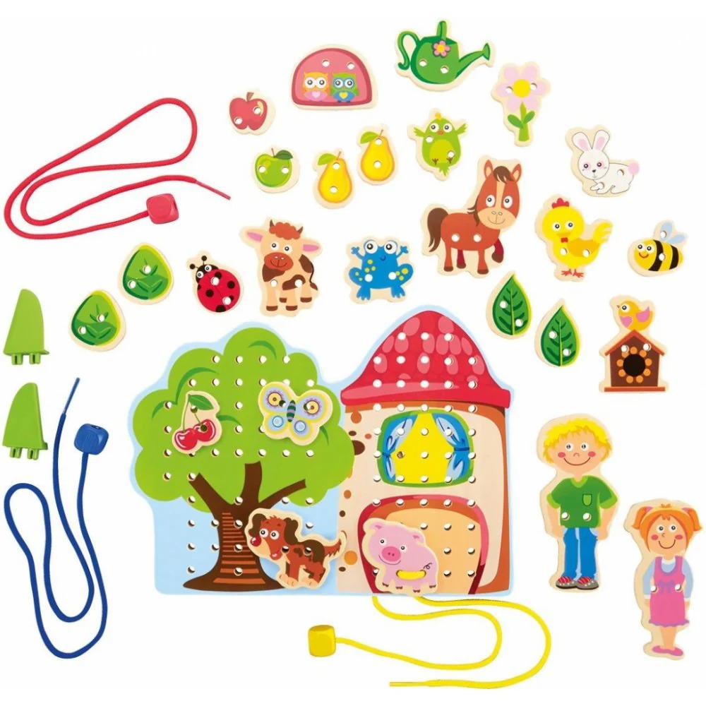 Wooden Tree House Threading Game Playtive Junior - 941 - Default Title - Odeez | Educational Toys Pakistan