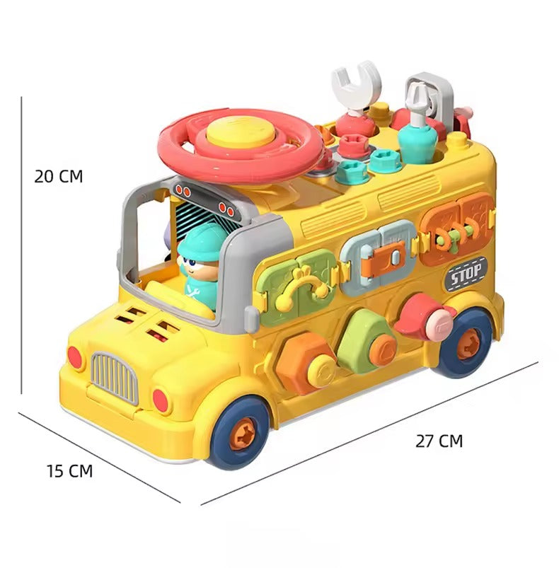 Multiple Busy Activity School Bus Tool Pretend Play Set - 517
