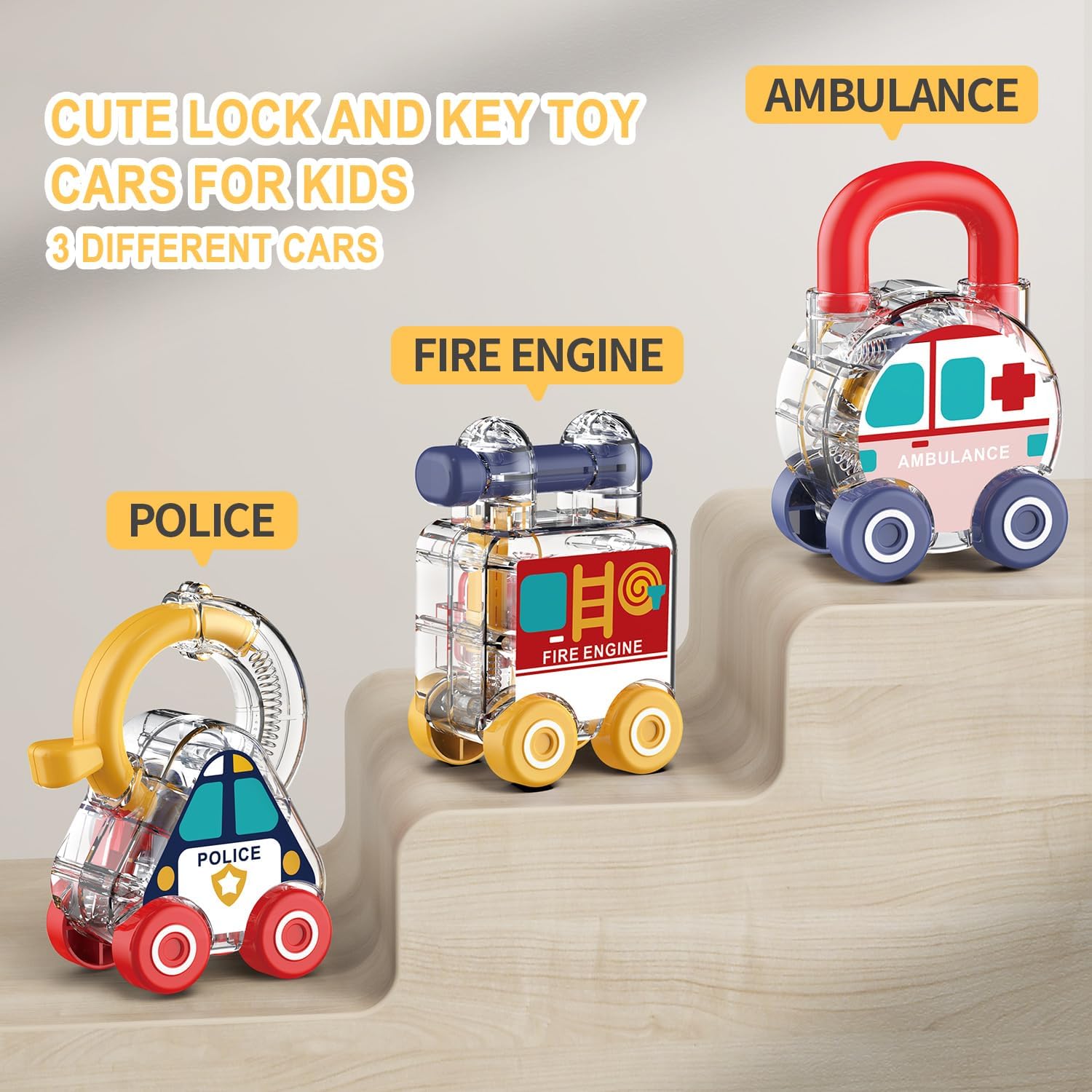 Transparent Transport and Shape Recognition Lock and Key 3 pieces - 03B - Default Title - Odeez | Educational Toys Pakistan
