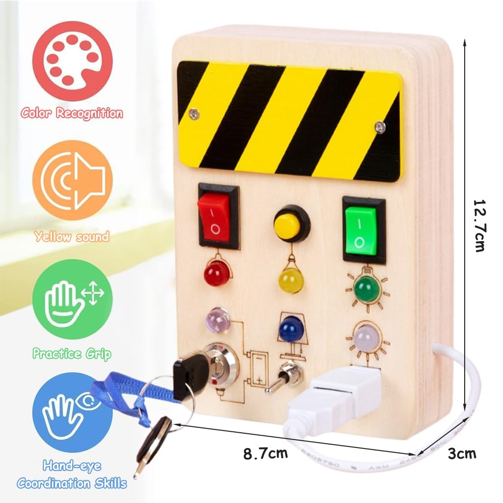 Wooden Busy Switch Board Real Sound Pretend Play Kit - 293