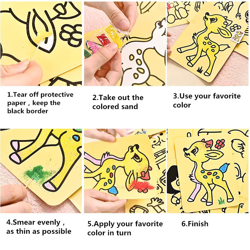 Creative Colorful Sand Paper Art for Kids Random Designs - 205 - Default Title - Odeez | Educational Toys Pakistan