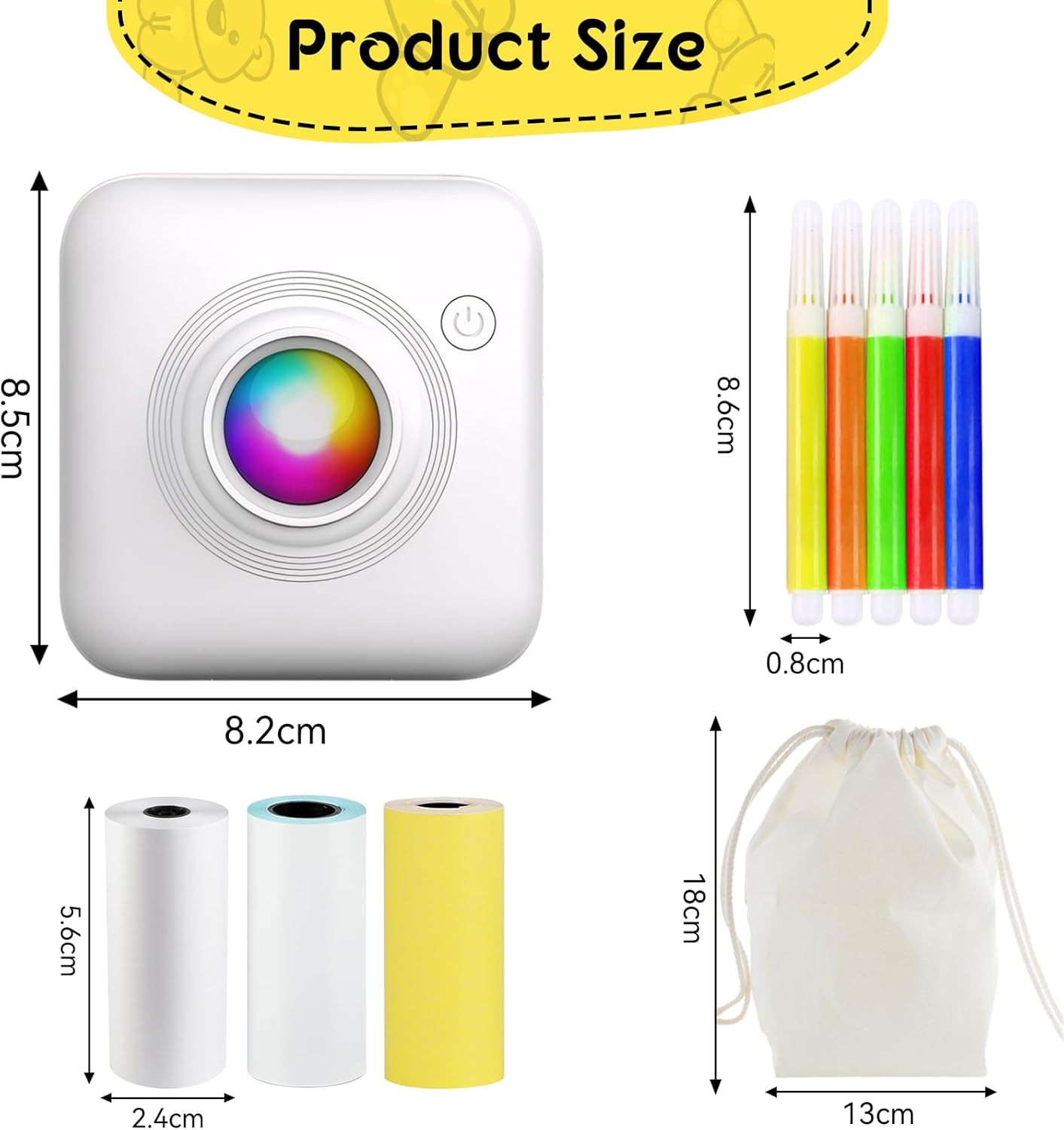 Mini Portable Pocket Thermal Bluetooth Printer with LED Light - X3 - Default Title - Odeez | Educational Toys Pakistan