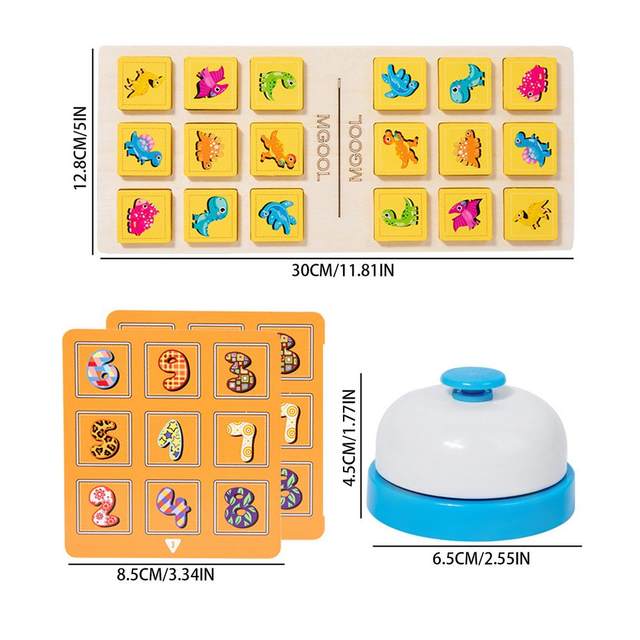 Interactive Dinosaur and Number Matching Bell Game - 2 Players - Default Title - Odeez | Educational Toys Pakistan