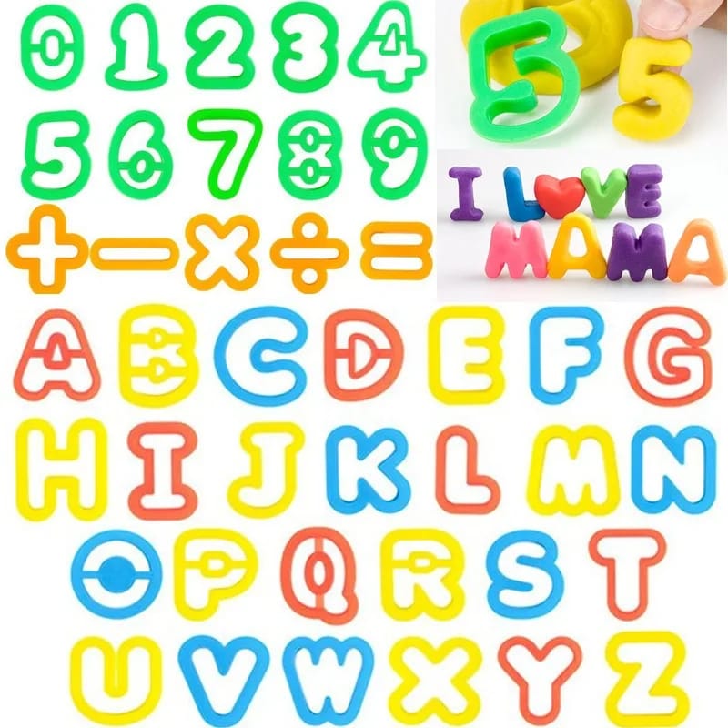 Alphabet and Numbers Funny Clay Play Dough Kit - 531 - Default Title - Odeez | Educational Toys Pakistan