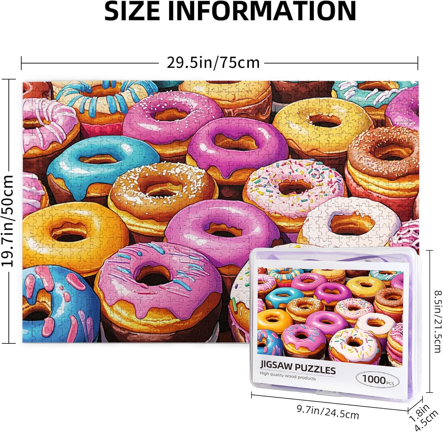 Colorful Donuts 100 pieces Jigsaw Puzzle for Adults - 589