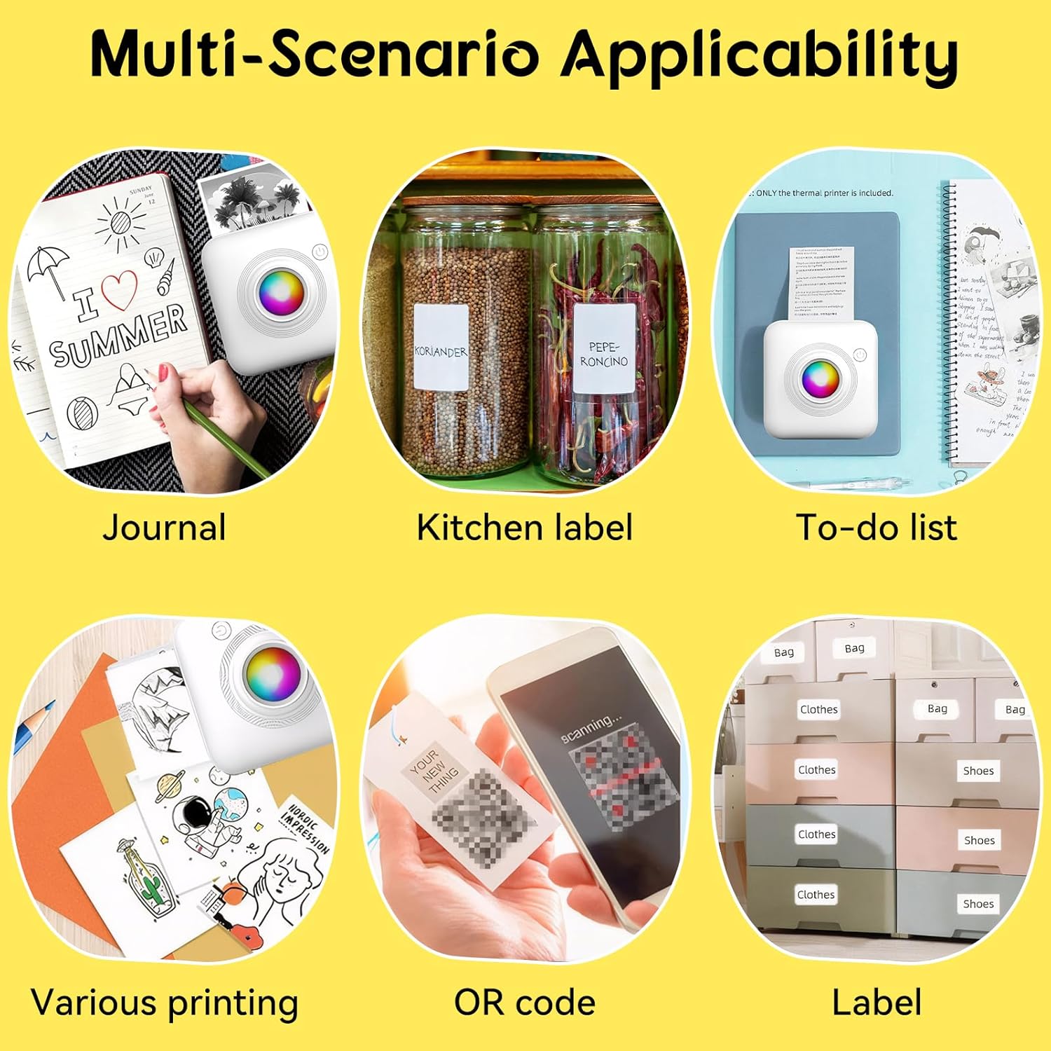 Mini Portable Pocket Thermal Bluetooth Printer with LED Light - X3 - Default Title - Odeez | Educational Toys Pakistan