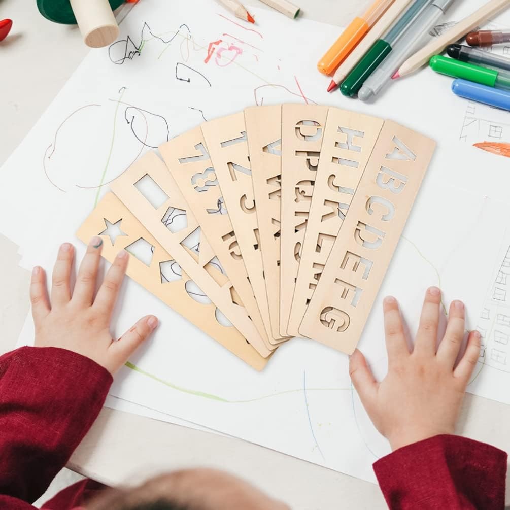Alphabets, Numbers and Shapes Drawing Stencils Kit 8 Scales - Default Title - Odeez | Educational Toys Pakistan