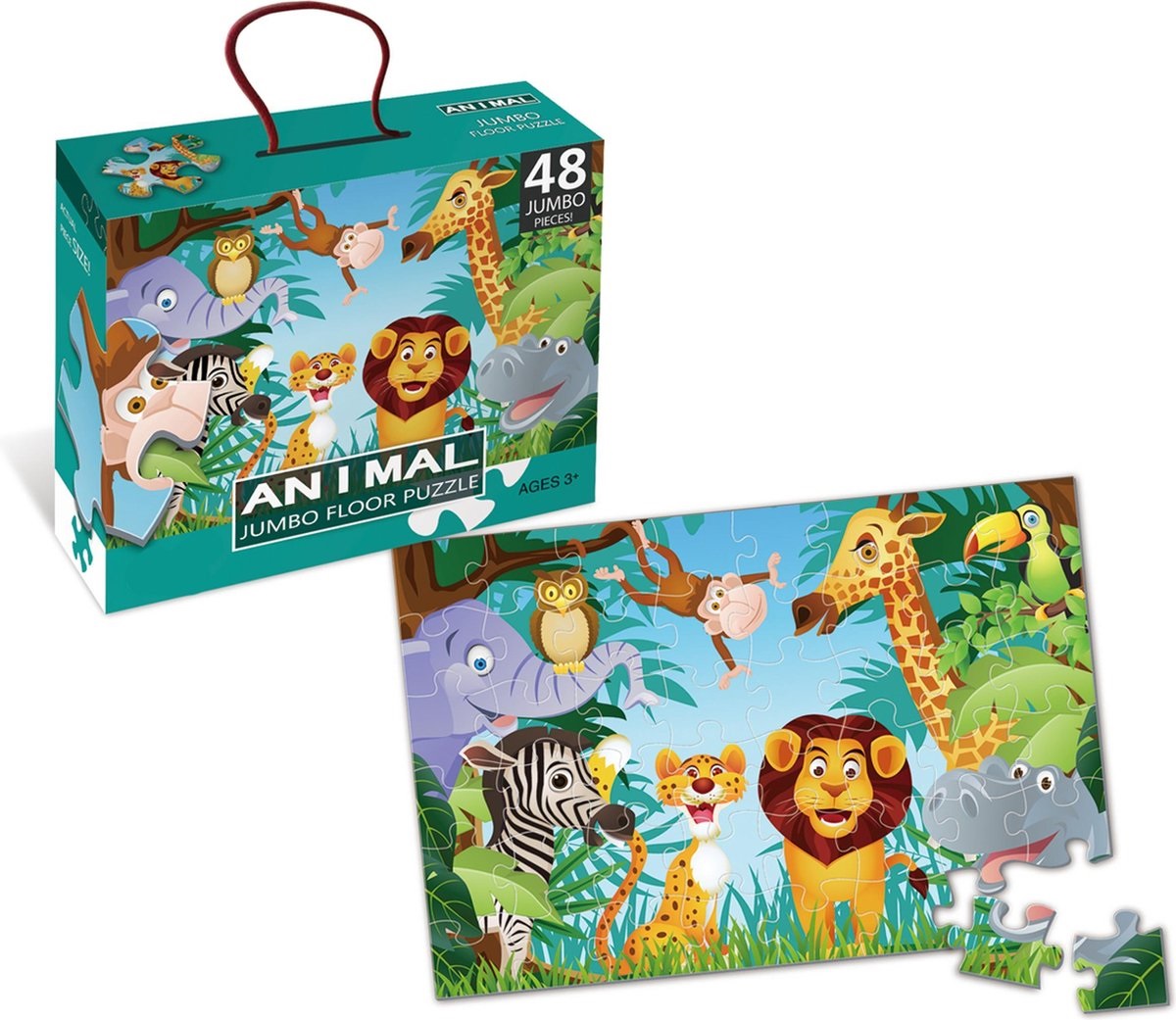 Animal world Jumbo Floor Puzzles - 48 pieces - Default Title - Odeez | Educational Toys Pakistan