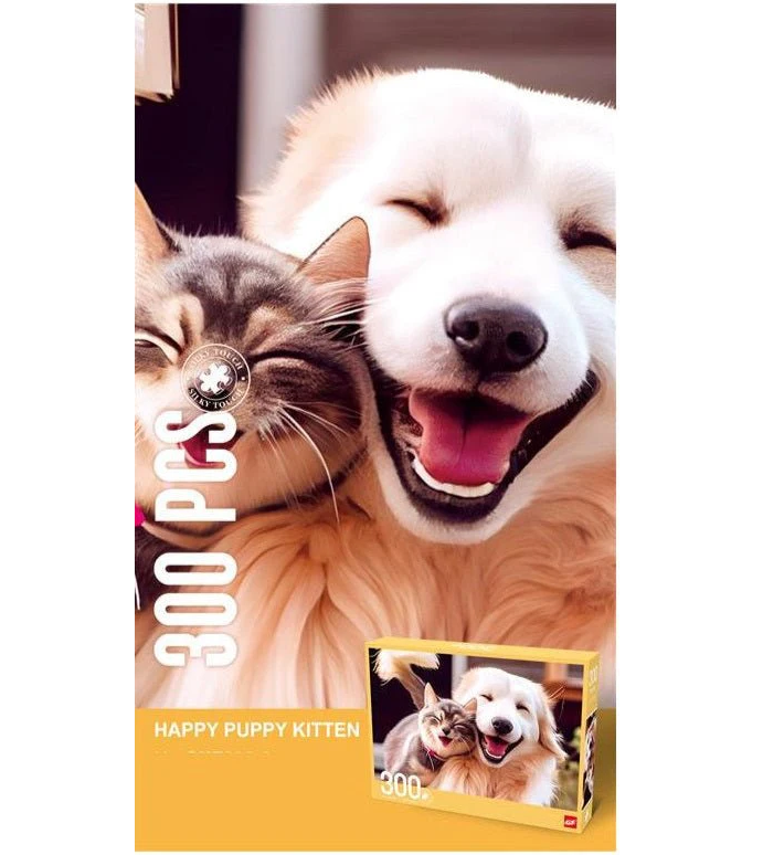 Art Puzzle Happy Puppy Kitten 300 pieces Jigsaw Puzzle - 006