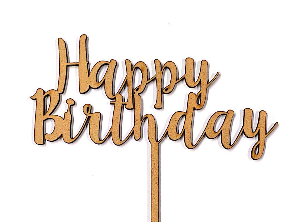 Wooden Happy Birthday Cake Topper - Default Title - Odeez | Educational Toys Pakistan