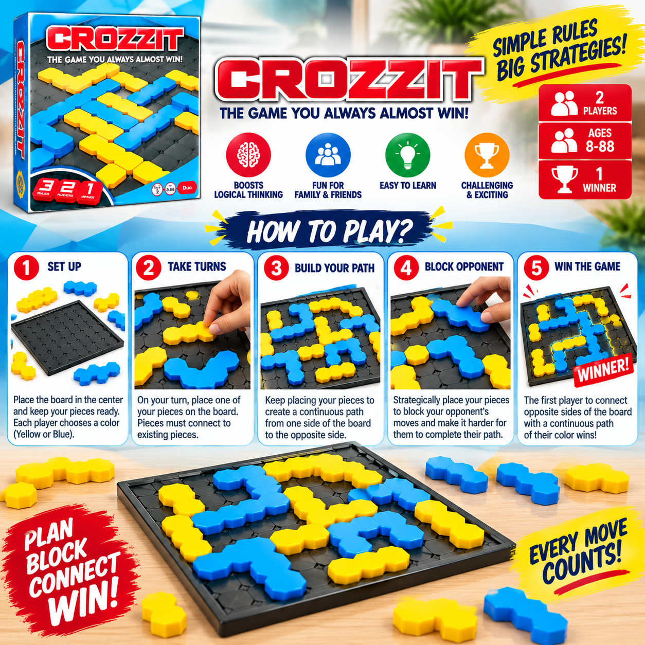 Crozzit – Strategic Path Family Board Game
