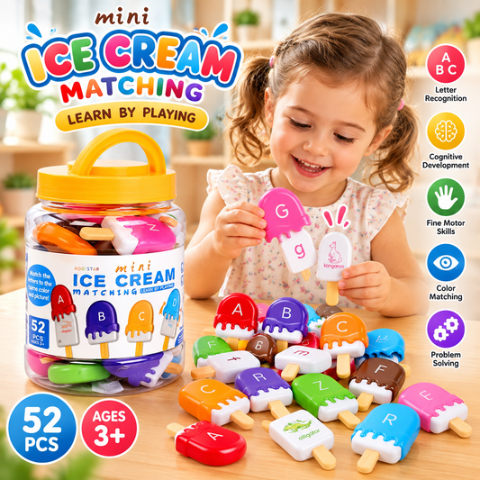 Ice Cream Letter Matching and Color Sorting for Toddler 26 pieces - 856
