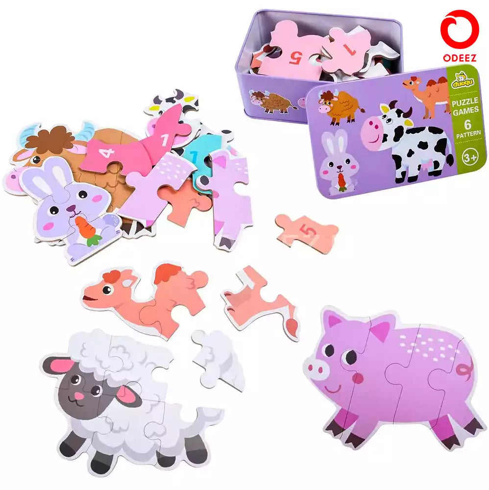Farm Animals 6 Jigsaw Puzzle - Default Title - Odeez | Educational Toys Pakistan