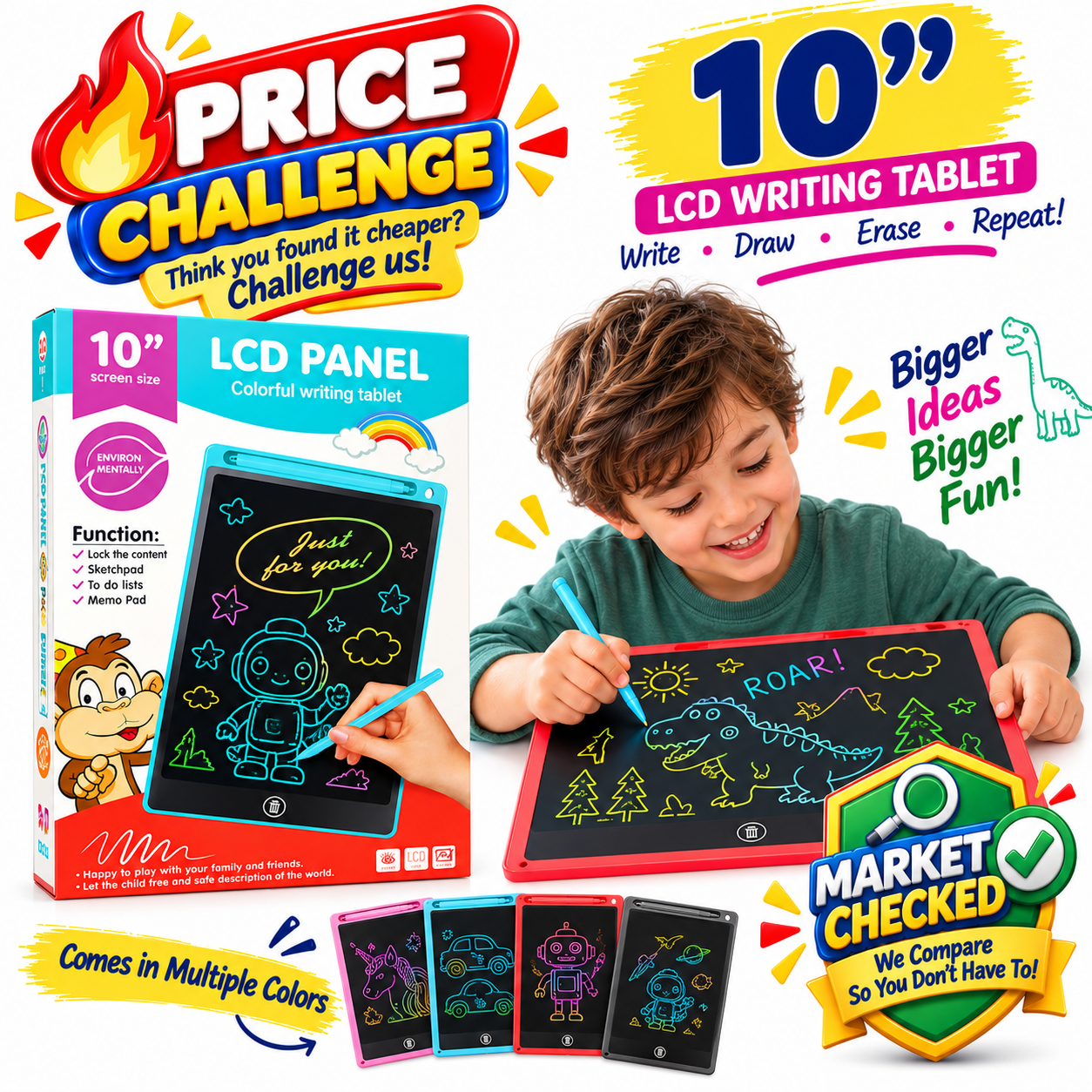 LCD Writing Activity Tablet Single color