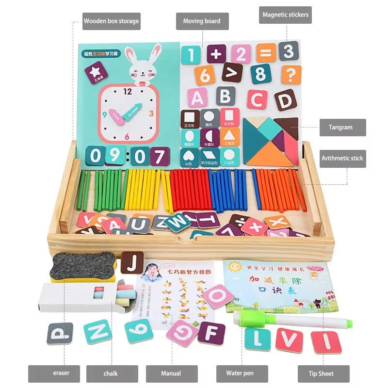 Magnetic Clock Pattern Double Sided Wooden Activity Kit - 442 - Default Title - Odeez | Educational Toys Pakistan