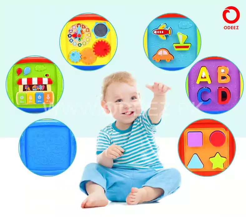 Huanger Multiple Activity Sorting Cube with Piano - 520 - Default Title - Odeez | Educational Toys Pakistan