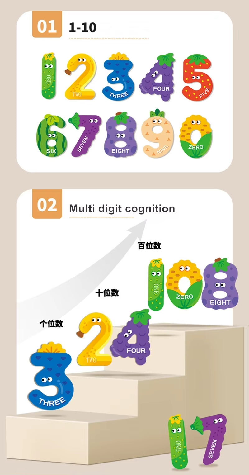 Early Education Number Magnetic Puzzle 0 - 9 - 26 pieces - Default Title - Odeez | Educational Toys Pakistan