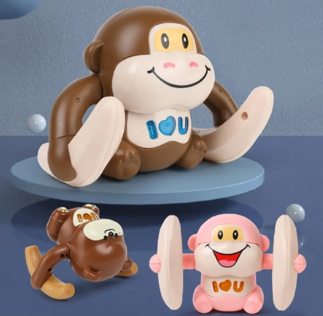 Tumbling Roll Monkey Voice Control Electric Toy with Music and Lights - 306
