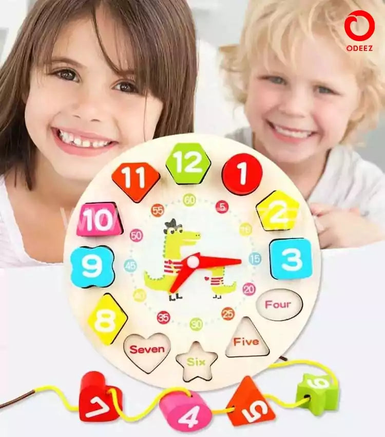 Seton Wooden Clock With Beads - Default Title - Odeez | Educational Toys Pakistan